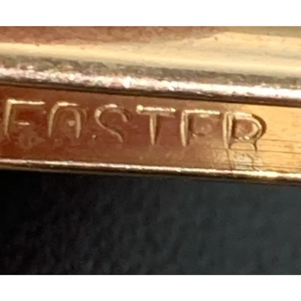 Vintage Foster Classic Polished & Brushed‎ Gold Tone Rectangle Cuff Links Signed
